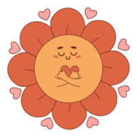 Sticker flower power with heart png