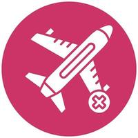 Cancelled Flight Vector Icon Style