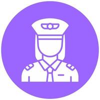 Female Pilot Vector Icon Style