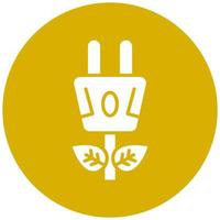 Eco Power Socket Vector Icon Style