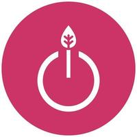 Eco Power Button Vector Icon Style