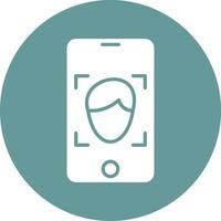 Mobile Face Detection Vector Icon Style