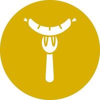 Sausage on Fork Vector Icon Style