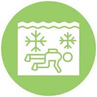 Ice Diving Vector Icon Style
