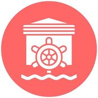 Water Mill Vector Icon Style