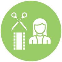 Film Editor Female Vector Icon Style