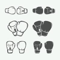 Boxing gloves in vintage style. Vector illustration