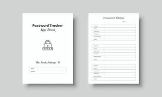 Password Tracker Logbook For Social Media vector