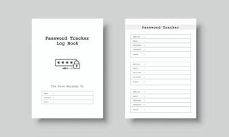 Password Tracker Logbook For Social Media vector