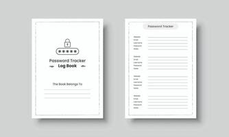 Password Tracker Logbook For Social Media vector