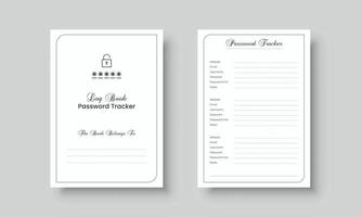 Password Tracker Logbook For Social Media vector