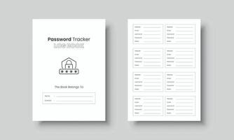 Password Tracker Logbook For Social Media vector