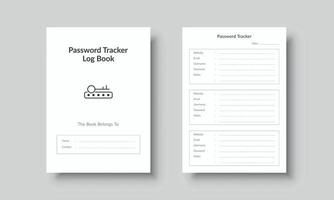 Password Tracker Logbook For Social Media vector