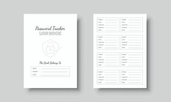 Password Tracker Logbook For Social Media vector