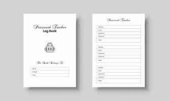 Password Tracker Logbook For Social Media vector