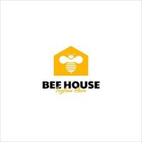 Vector bee house logo design concept illustration idea