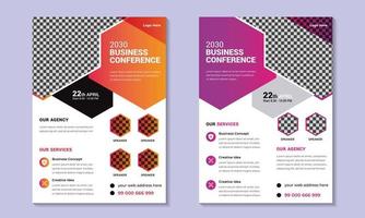 Business conference flyer design template. Modern business conference flyer and online business conference flyer or poster design template. vector