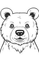colorante paginas salvaje animales linda oso dibujar para niños. generativo ai foto