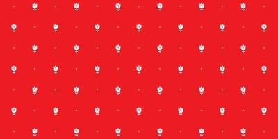 Simple seamless pattern design. Flower icon red polkadot style. Find fill pattern on swatches vector