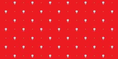 Simple seamless pattern design. Flower icon red polkadot style. Find fill pattern on swatches vector