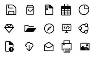 varios icono diseños, icono conjuntos, icono edición materiales vector