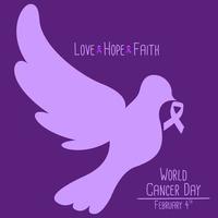Vector illustration Template of World Cancer Day concept. Hope. Lavender Ribbon.