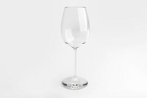 Empty wine glass on white background. 3d render photo