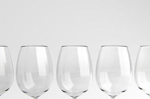 Empty wine glass on white background. 3d render photo