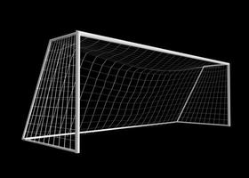 Football goal isolated on a black background. 3d render photo