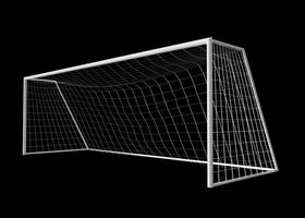 Football goal isolated on a black background. 3d render photo