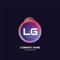 LG initial logo With Colorful Circle template vector