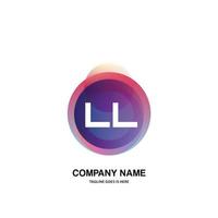 LL initial logo With Colorful Circle template vector