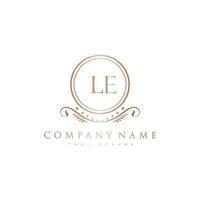 LE Letter Initial with Royal Luxury Logo Template vector