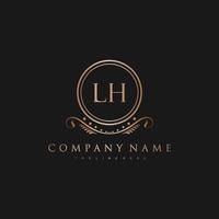 LH Letter Initial with Royal Luxury Logo Template vector