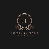 LF Letter Initial with Royal Luxury Logo Template vector