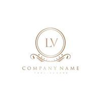 LV Letter Initial with Royal Luxury Logo Template vector