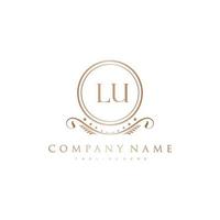 LU Letter Initial with Royal Luxury Logo Template vector