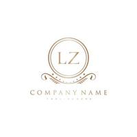 LZ Letter Initial with Royal Luxury Logo Template vector