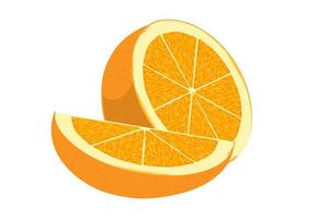 rodaja de naranja aislado sobre fondo blanco vector