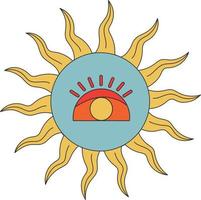 Retro sun illustration vector