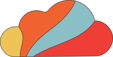 Retro hippie cloud illustration vector