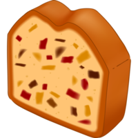 Bakery bread fruit cake, pound cake loaf png