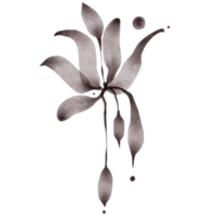 abstraction, an unusual flower in a monochromatic range, in watercolor technique png