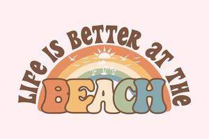 Vintage summer beach t-shirt design vector