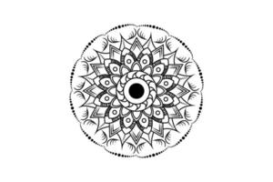 Simple Mandala coloring page. Ornament round mandala. Geometric circle element. kaleidoscope, medallion, yoga, india, arabic. Coloring page for kids and adults. Luxury Mandala background vector