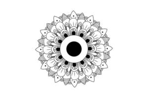 sencillo mandala colorante página. ornamento redondo mándala geométrico circulo elemento. caleidoscopio, medallón, yoga, India, Arábica. colorante página para niños y adultos lujo mandala antecedentes vector