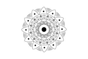 Simple Mandala coloring page. Ornament round mandala. Geometric circle element. kaleidoscope, medallion, yoga, india, arabic. Coloring page for kids and adults. Luxury Mandala background vector