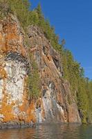 Orange Colored Cliffs High Above the Wilderness Waters photo