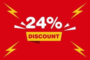 24 percent Sale and discount labels. price off tag icon flat design. vector