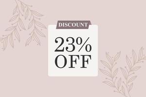 23 percent Sale and discount labels. price off tag icon flat design. vector